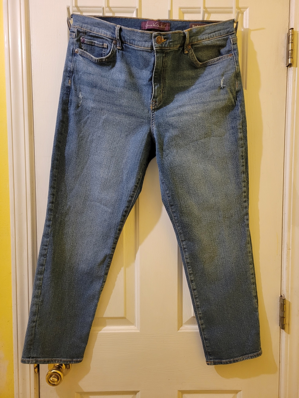 Gloria Vanderbilt Mid Wash Blue Boyfriend Jeans 12 P Petite Medium